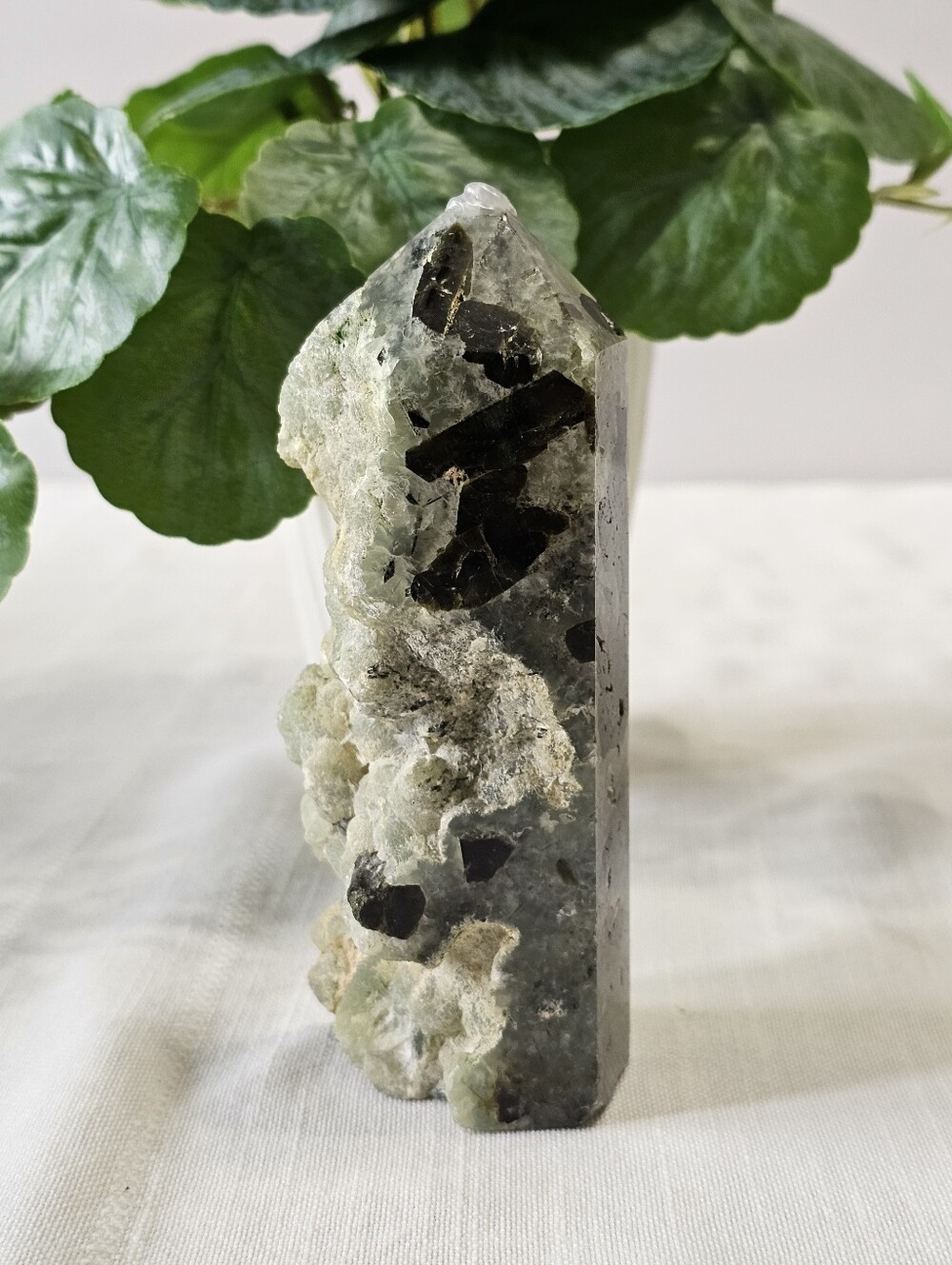 Prehnite and Epidote Crystal Tower